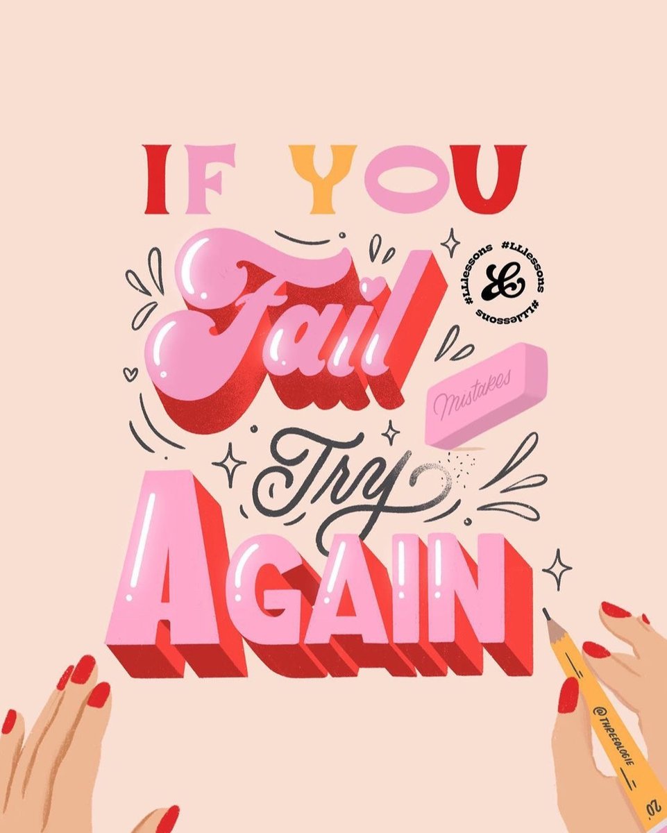 Failing is a good thing, it means you are trying! It only becomes a bad thing when you let that failure stop you. 

Art by @threeologie

#inspirationalquotes #art #femaleempowerment #personalgrowth #powerfulwomen