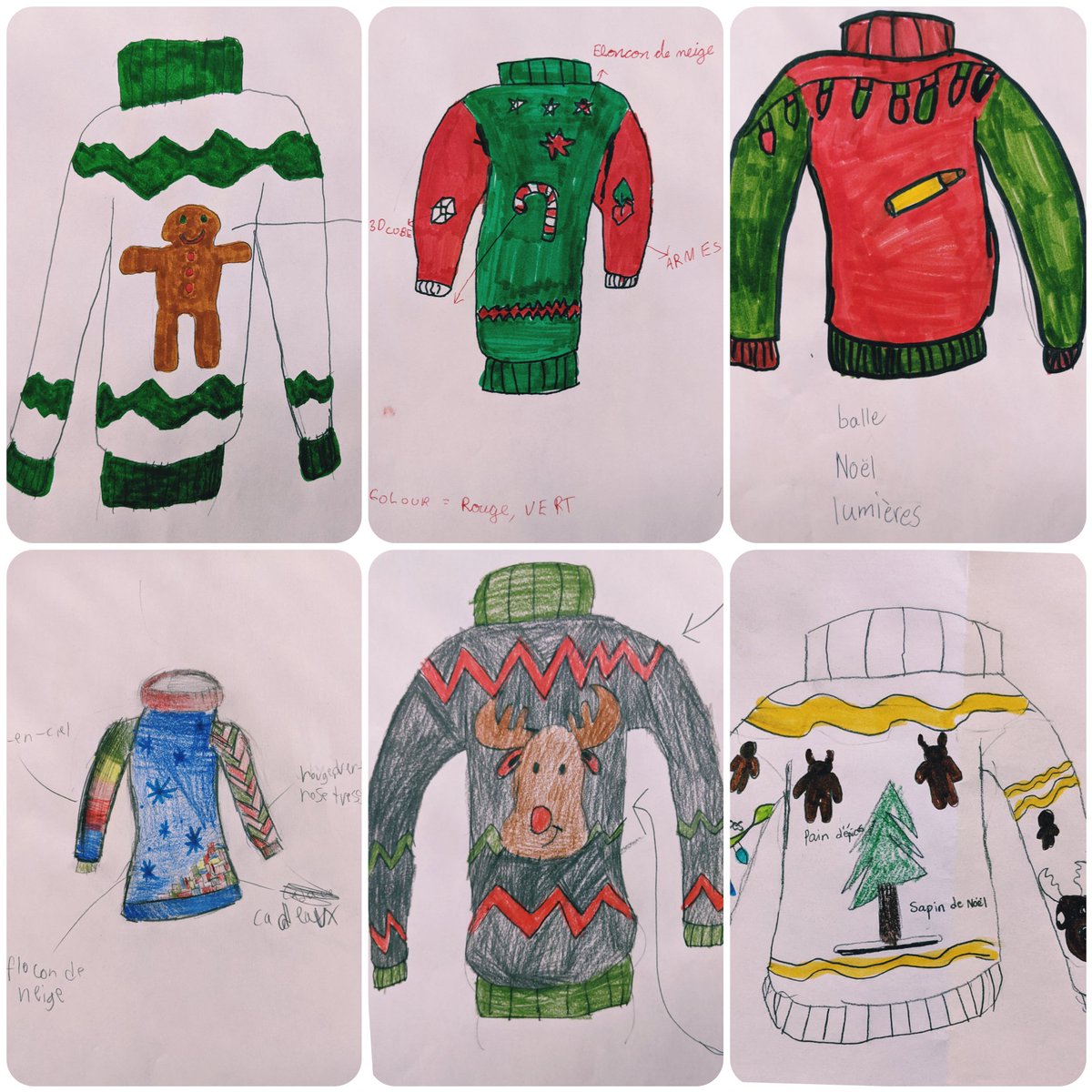 Voici nos chandails ~ Here are some of the sweaters we designed and labelled in French this week! 🎨👏 <a href="/merritt_ps/">WilliamHamiltonMerrittPS</a>