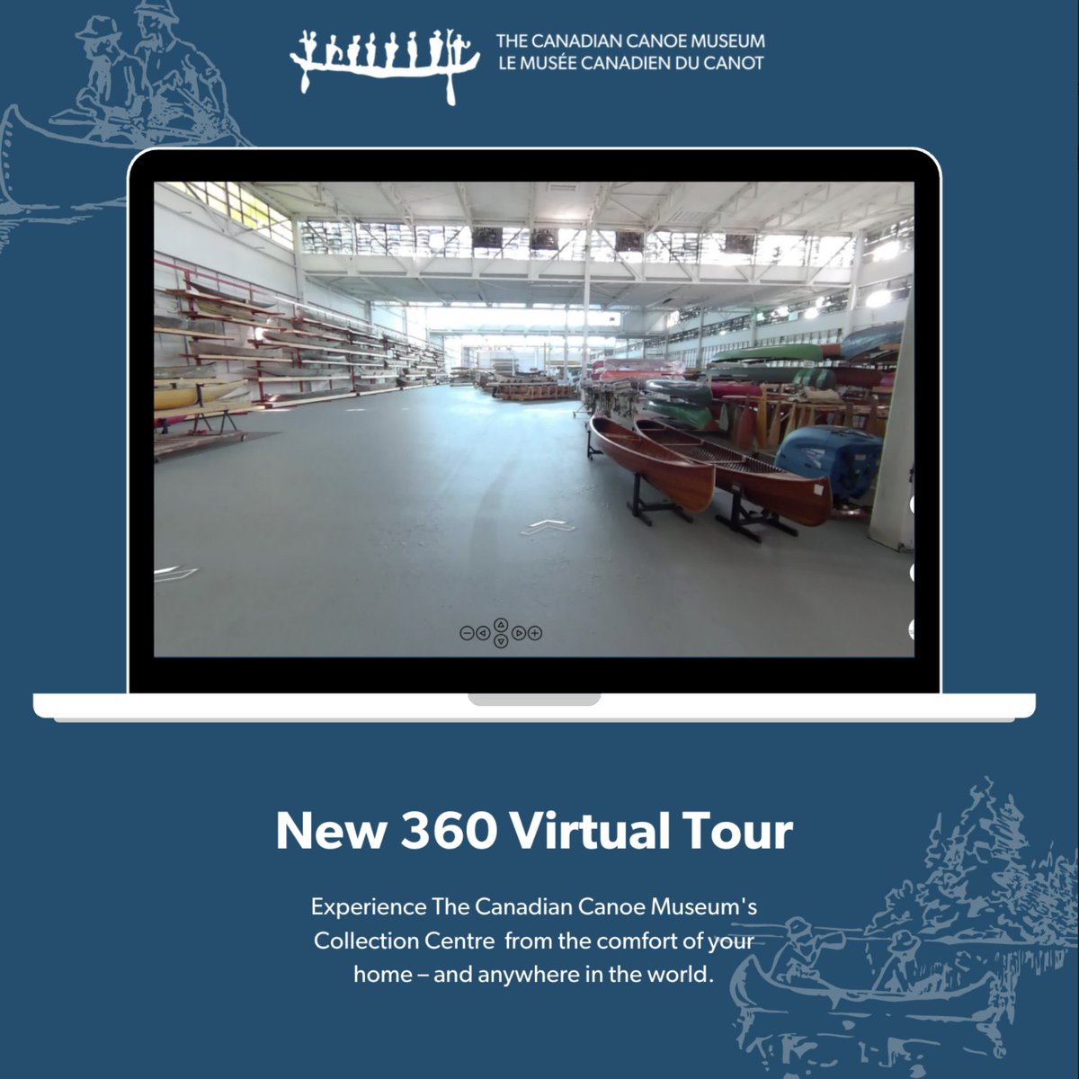 View our Collection Centre featuring 500+ watercraft NOT currently on exhibit, now accessible for the first time through our new 360 Virtual Tour, thanks to support from the Ontario Trillium Foundation Resilient Communities Fund.
bit.ly/3egbr33