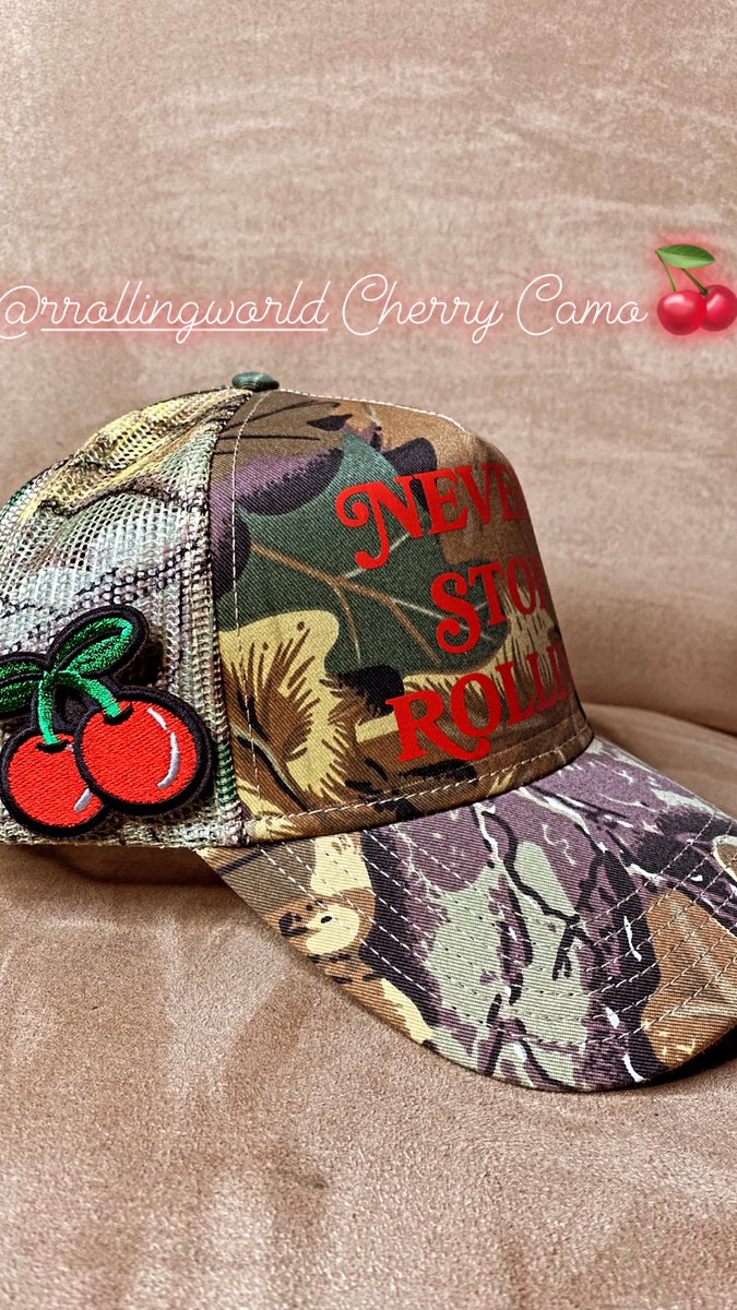 neverstoprollin's tweet image. Retro Rolling 🍒 Camo Trucker 🧢