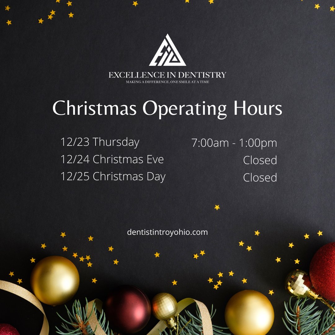 BentleyDDS's tweet photo. We will be open from 7am - 1pm tomorrow, December 23 and closed December 24 and 25 to give our employees time with their families. Have a wonderful holiday weekend! https://t.co/9FJUN4Sm0R