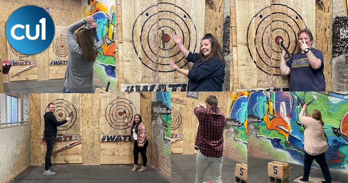 MyCreditUnion1's tweet photo. Our Indianapolis team was on target celebrating the holidays urban axe throwing. #throwlikeapro https://t.co/7CHvXMf4Kp
