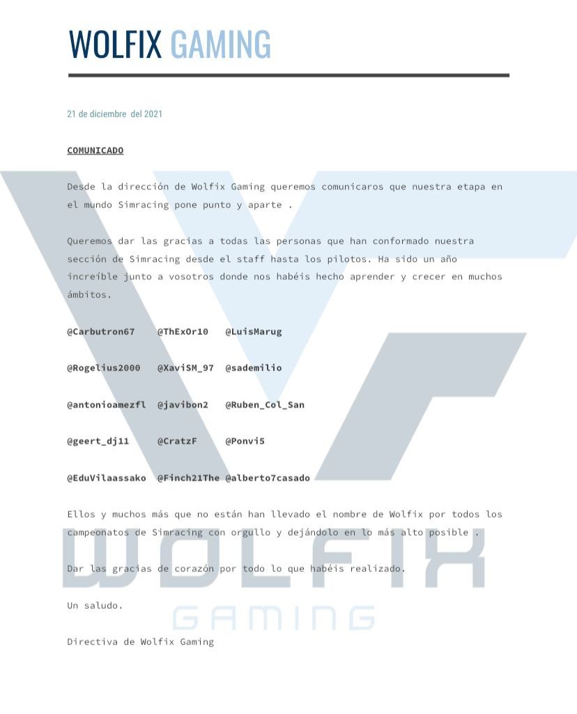 Despedida Simracing.