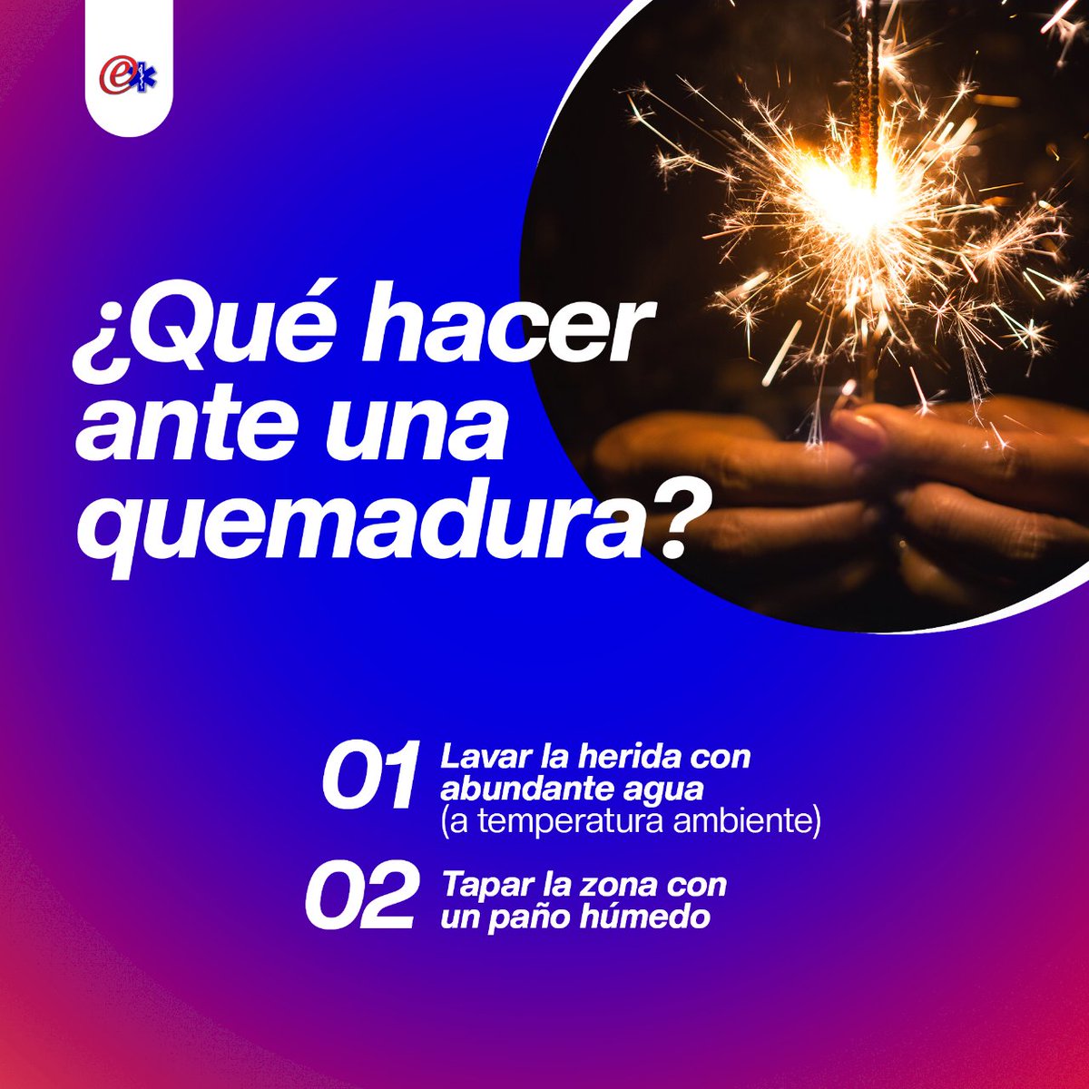 EMERGENCYCORP's tweet image. Estas son solo algunas recomendaciones que puede tener en cuenta en caso de presentar una quemadura. Pero recuerde visitar a un médico para que valore su caso y le brinde un tratamiento adecuado. 

#quemaduras #prevencion #salud