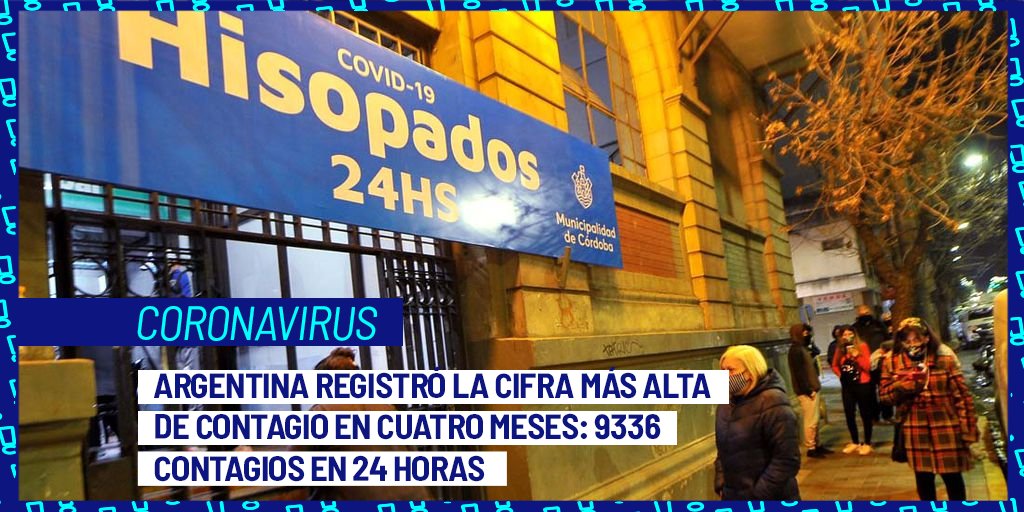 #Coronavirus | Así lo confirmó el parte del Ministerio de Salud de la Nación este martes. Además se reportaron 24 muertes. Ya son 5.404.380 los contagios y 116.953 las víctimas fatales desde el inicio de la pandemia.