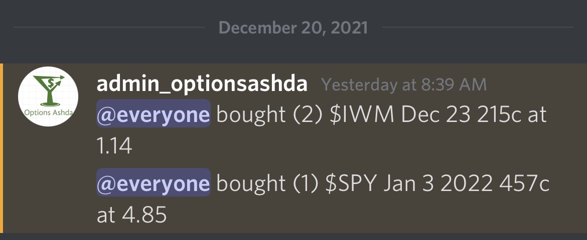 Options_ashda's tweet photo. Boom boom 200% on both !!! $SPY $IWM 400  !! !! DM us for trial 
#stocks #fomc #Powell #MissUniverse2021 #OptionsTrading #Christmas https://t.co/Y9yRD9fOzF