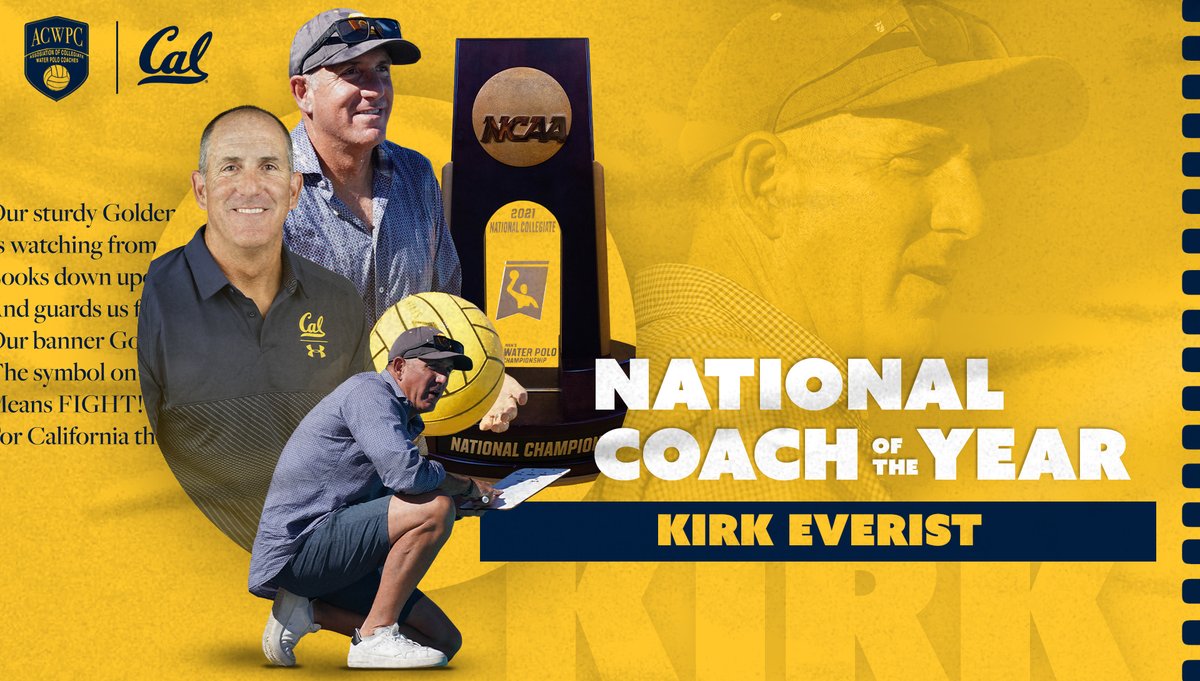 For the third time in his career, <a href="/CalCoachEverist/">Kirk Everist</a> has been named the top coach in the nation!

#CalWaterPolo #GoBears