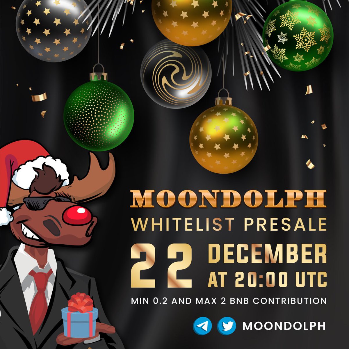 MOONDOLPH PRESALE TOMORROW 👀                      
DATE - 22ND DECEMBER 2021👈                      
TIME - 21:00 UTC.                                   
WHERE - PINKSALE              
HC - 200

GET READY TO FILL YOUR BAGS💰 ENTER BELOW TO WIN A WL 🙌

sweepwidget.com/view/42947-08i…