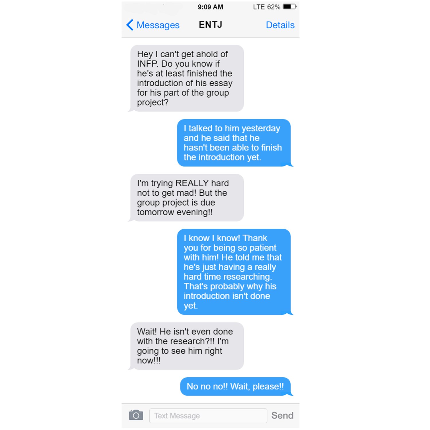 Mbti Matinee It S Texting Tuesday Infj S Trying So Hard To Protect Infp Lol Entj Infj Mbti Mbtiparody Textingstory T Co Npncq0lmpk Twitter Mbti Matinee It S Texting Tuesday Infj S Trying So Hard To Protect Infp Lol Entj Infj Mbti Mbtiparody Textingstory T Co Npncq0lmpk Twitter