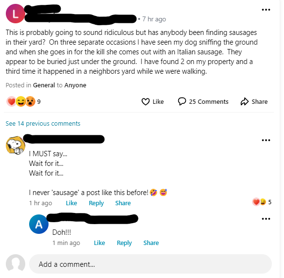 BrainFrutz's tweet photo. Initially a funny discovery, but friends, do be cautious not to let your pets eat random food outside in case of poisoning! #bestofnextdoor https://t.co/zgqmcL7jwH