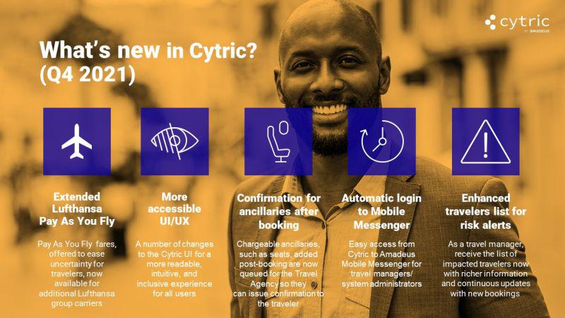 We wrap up another year with the last update on what’s new in #Cytric! More to come in 2022 as we keep working to transform travel &amp; expense for travelers and corporations! 

Stay tuned! Visit ow.ly/4BYw103gyEn

#businesstravel #traveltechnology #travelexpenses #dutyofcare