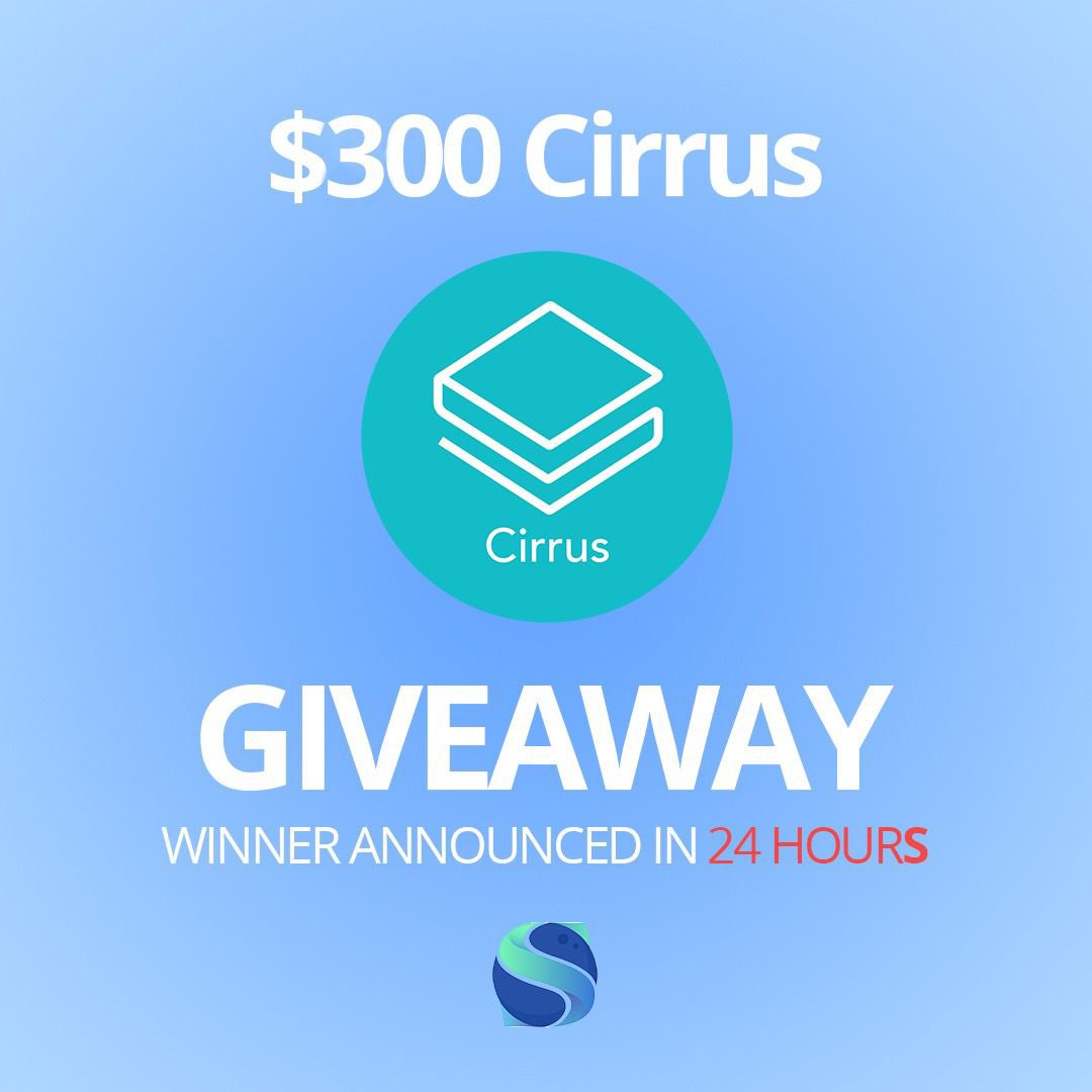 Day 28 till launch.

$300 Cirrus Giveaway!! 

The token used to buy, sell and mint NFT's on the Stratisphere

HOW TO ENTER!!

1. Follow <a href="/StratisphereNFT/">Stratisphere NFT Marketplace</a> on Twitter 
2. Retweet this tweet
3. Like this tweet
4. Comment #Stratisphere and post a cirrus address

#giveaway