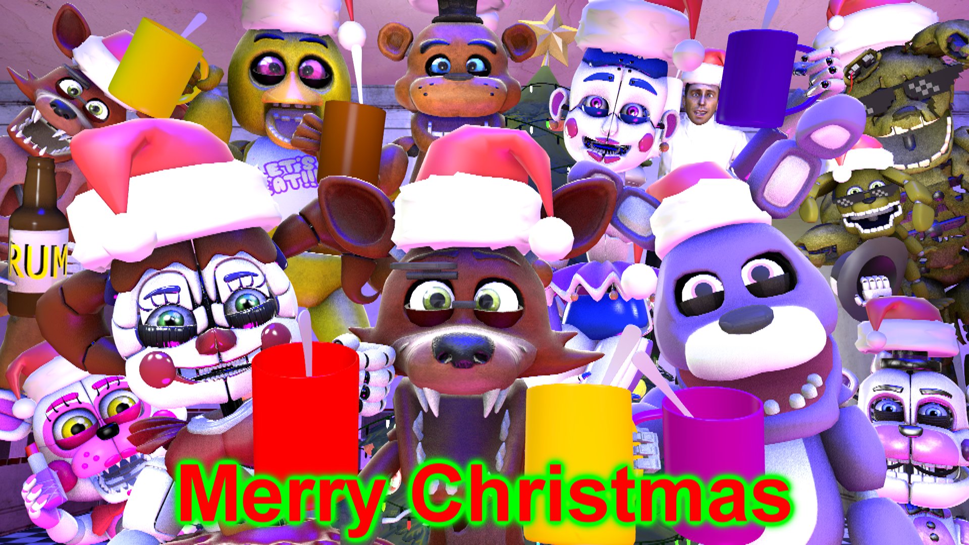 Baby Foxy Christmas - A happy Christmas at Freddy Fazbear's Pizzeria [FNAF  SFM] animation 