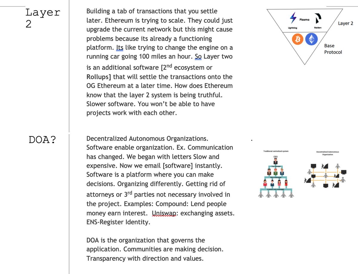 Prettygalgabs's tweet photo. @codingyuri I'm trying to learn this too. @coinbase  has a podcast called,  Around The Blockchain. These are my notes. https://t.co/U7fLJS0WXn