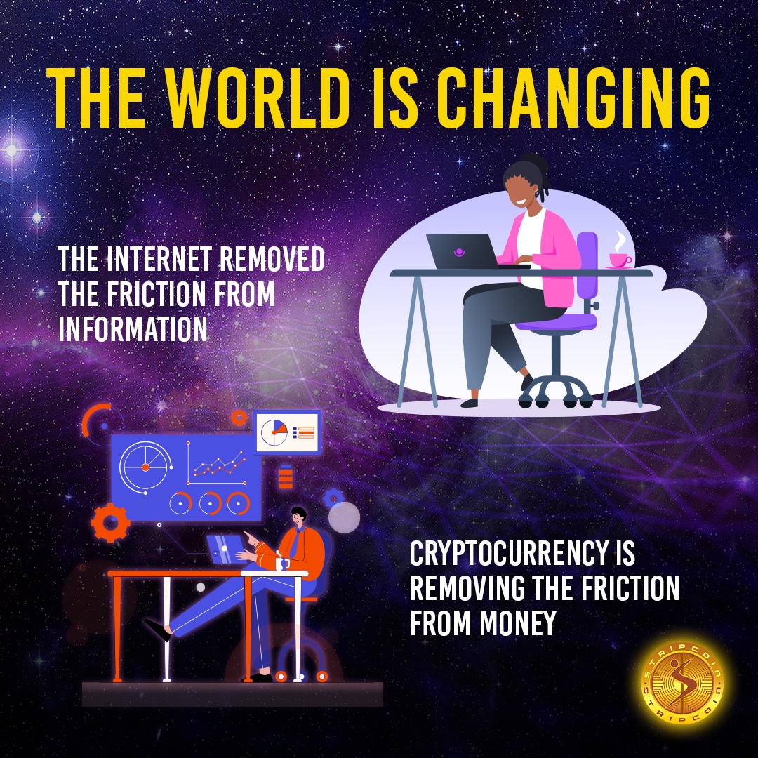 thestripcoin's tweet photo. The world is changing, and cryptocurrency is at the forefront.
#StripNation what do you hope the next big change is? https://t.co/fVR9BxA5KS