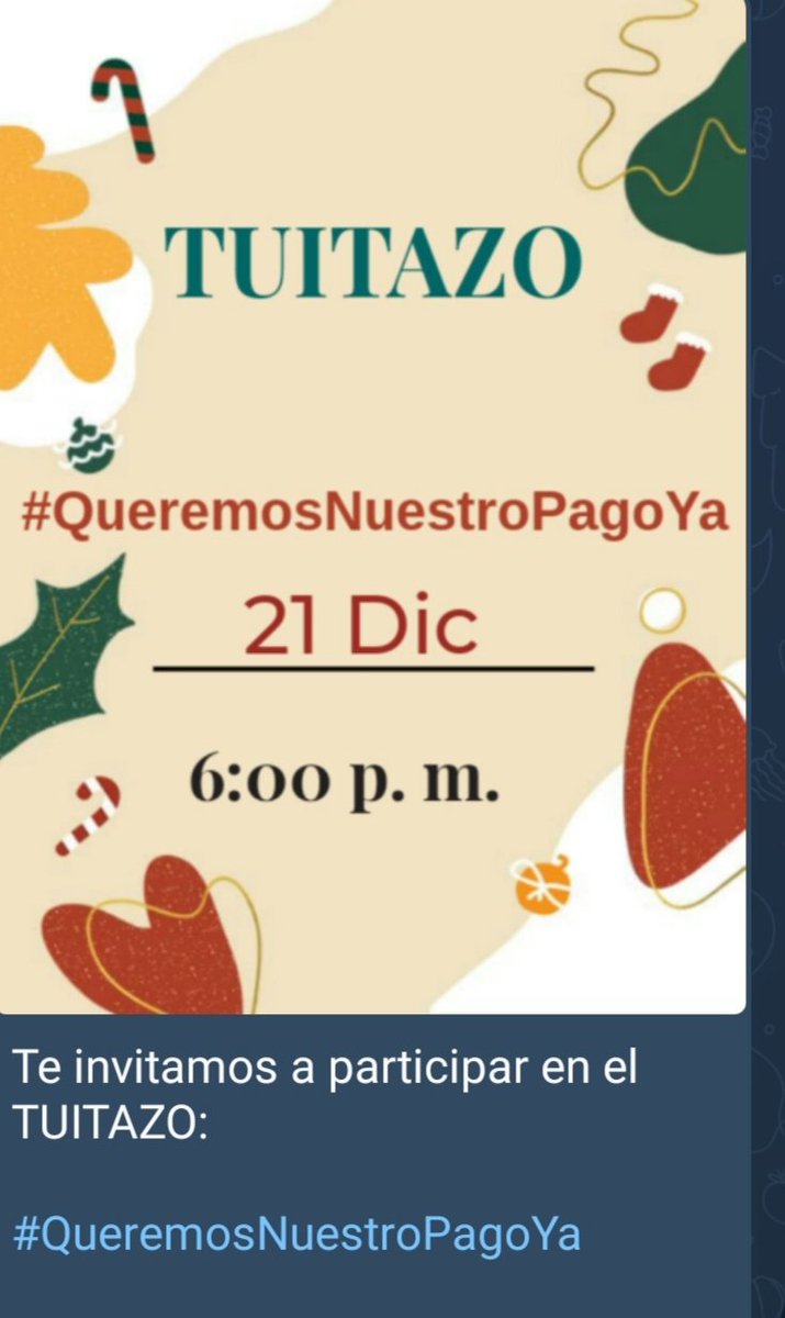 PilarHernande22's tweet photo. Te invitamos a participar en el TUITAZO:

#QueremosNuestroPagoYa

¡Acompáñanos! https://t.co/zIfYp8Bduf