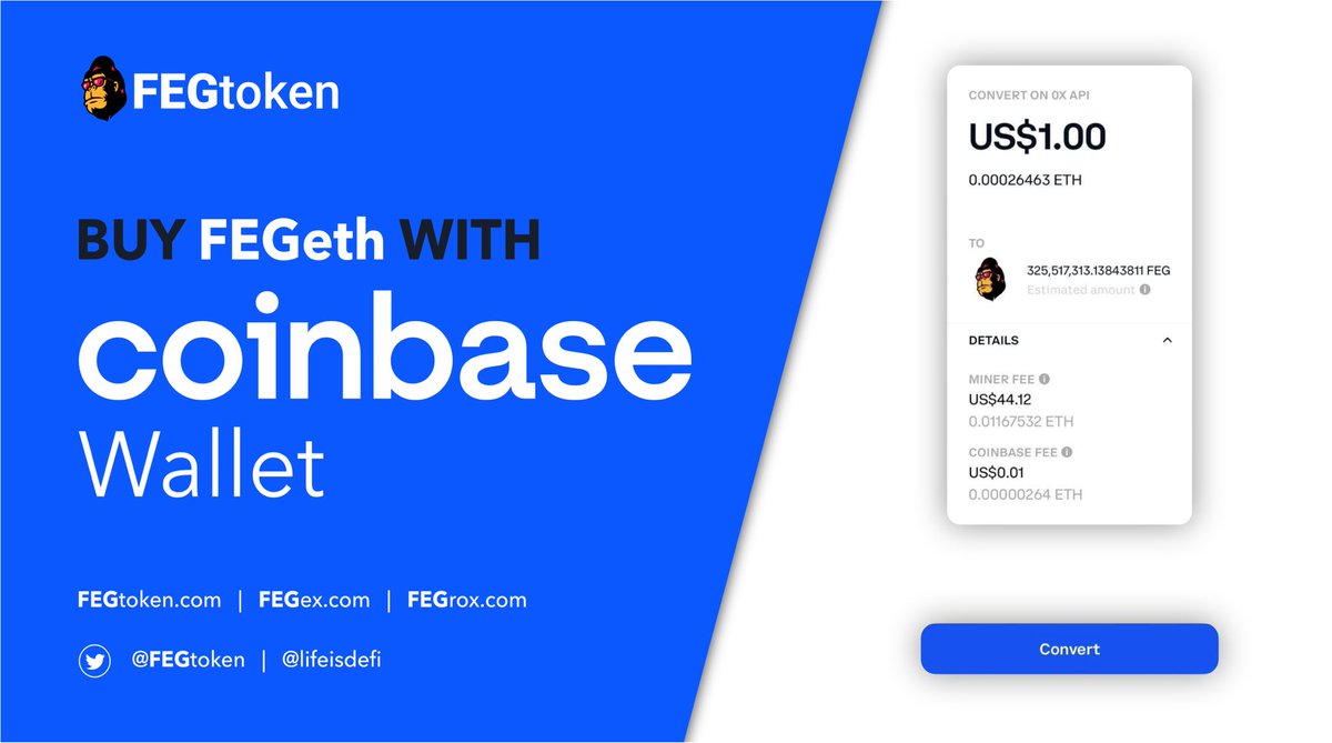 Ste_Cha78's tweet photo. 🚨FEG ON COINBASE WALLET🚨

Great news as #FEG is now available to buy on the #Coinbasewallet ! 

FEGeth is now ready 🔥 

Link- https://t.co/xw9YyXXr1n

@FEGtoken #SmartDeFi #Launchpad #BSCGem #BSCGems #FEG #trading #BTC  #Saitama #SHIB #DOGE #Bitcoin  #Cryptocurrency  #NFTs https://t.co/UdfkCUVimu