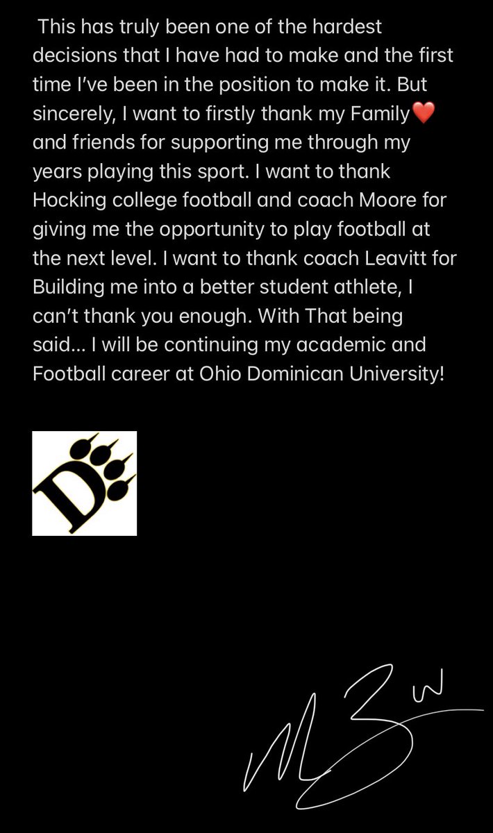 10000% COMMITTED…⚡️
<a href="/CoachCMoore3/">Craig Moore</a> <a href="/TO_65FB/">Tyler Orlosky</a> <a href="/OhioDominicanFB/">Ohio Dominican Football</a> 
#JUCOPRODUCT