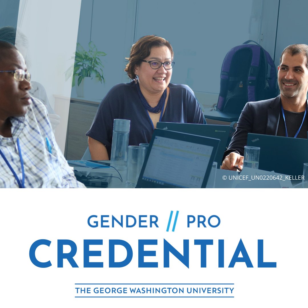 GWUGlobalWomen's tweet photo. Be sure to check out our #GenderPro Credential! It's a free online credential exam offered to gender and international development professionals from around the world. Learn more here: https://t.co/EVAxSnX7EF https://t.co/dolsEjhd0K
