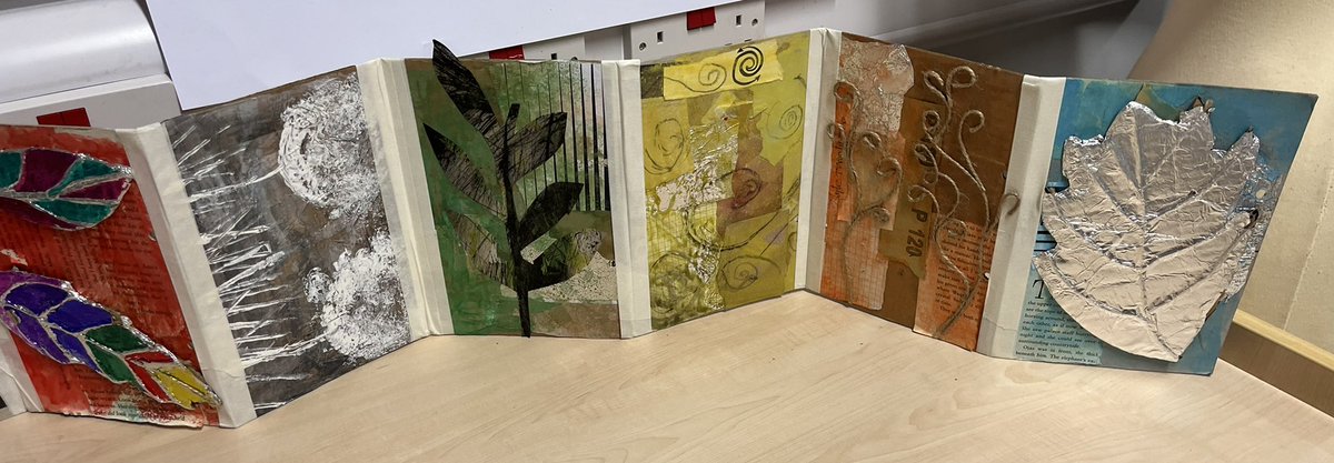 CAFSSHS's tweet photo. Our first ever NPA Mixed Media Concertina sketchbooks are looking great. Well done to the pupils taking this course for the first time this year. Looking forward to starting the printmaking unit next #StStephensHS #mixedmedia https://t.co/CFRdDI9hn0
