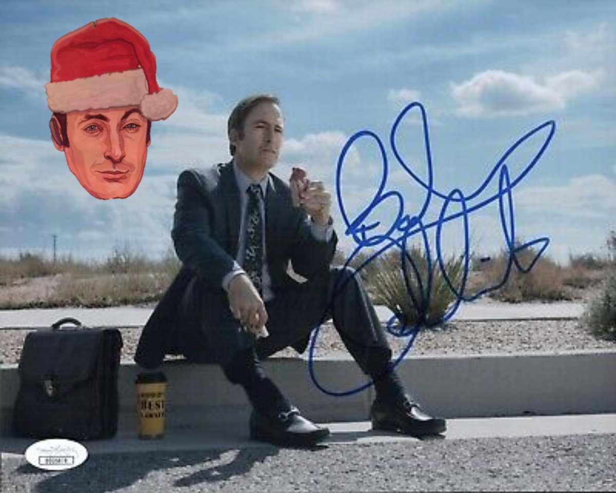 🚨 Bob Odenkirk signed Better Call Saul photo giveaway.
-Between 21st - 25th, 12am est I'll post pics/videos that may contain 1 or more of the Christmas Santa Saul seen below.
-Retweet them. Keep count of the Santa Saul's you see. 
This tweet counts. Good luck!
Updates to come!