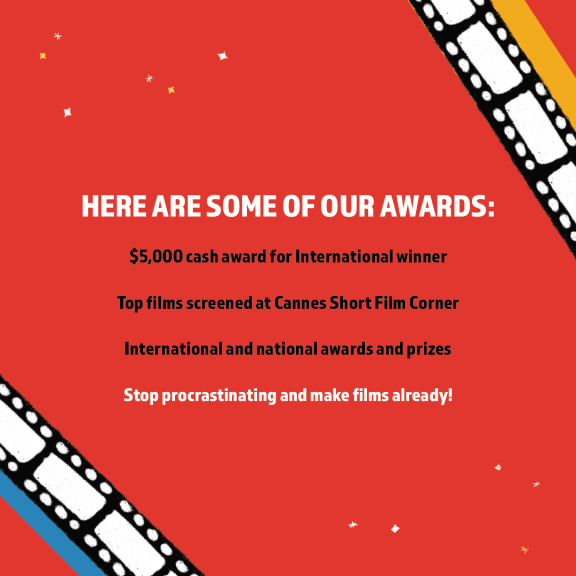 brianbowers's tweet photo. Here are just some of our awards: $5k in cash for our global Best Film winner; top films screened at Cannes Film Festival as part of the Short Film Corner, and international screenings and awards. What are you waiting for? Make your film at https://t.co/SrFfdizDpI https://t.co/jhaK848iQB