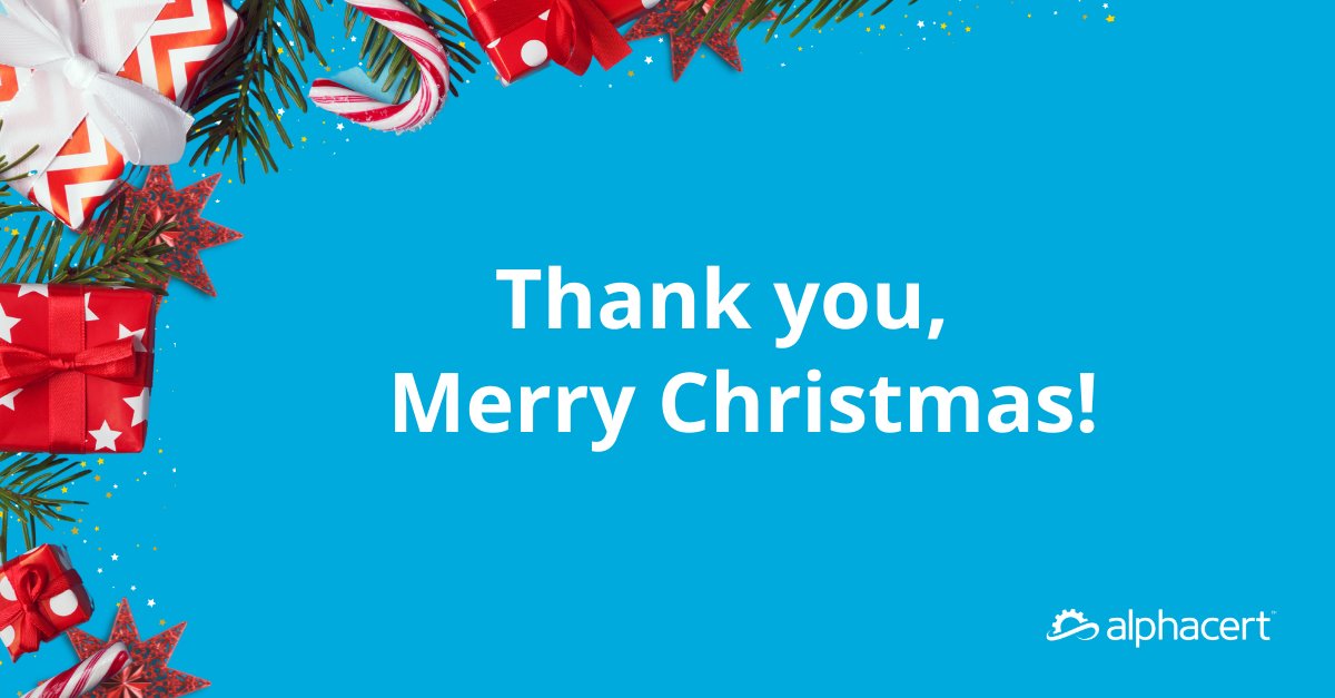 AlphaCertLabs's tweet photo. Merry Christmas! From all the team at AlphaCert, we'd like to thank our wonderful and valued clients for your support over 2021. We will be closed from midday 24 December - 10 January but will have support staff available if you require any urgent assistance. 

#AlphaCert https://t.co/Kiqd84S18B