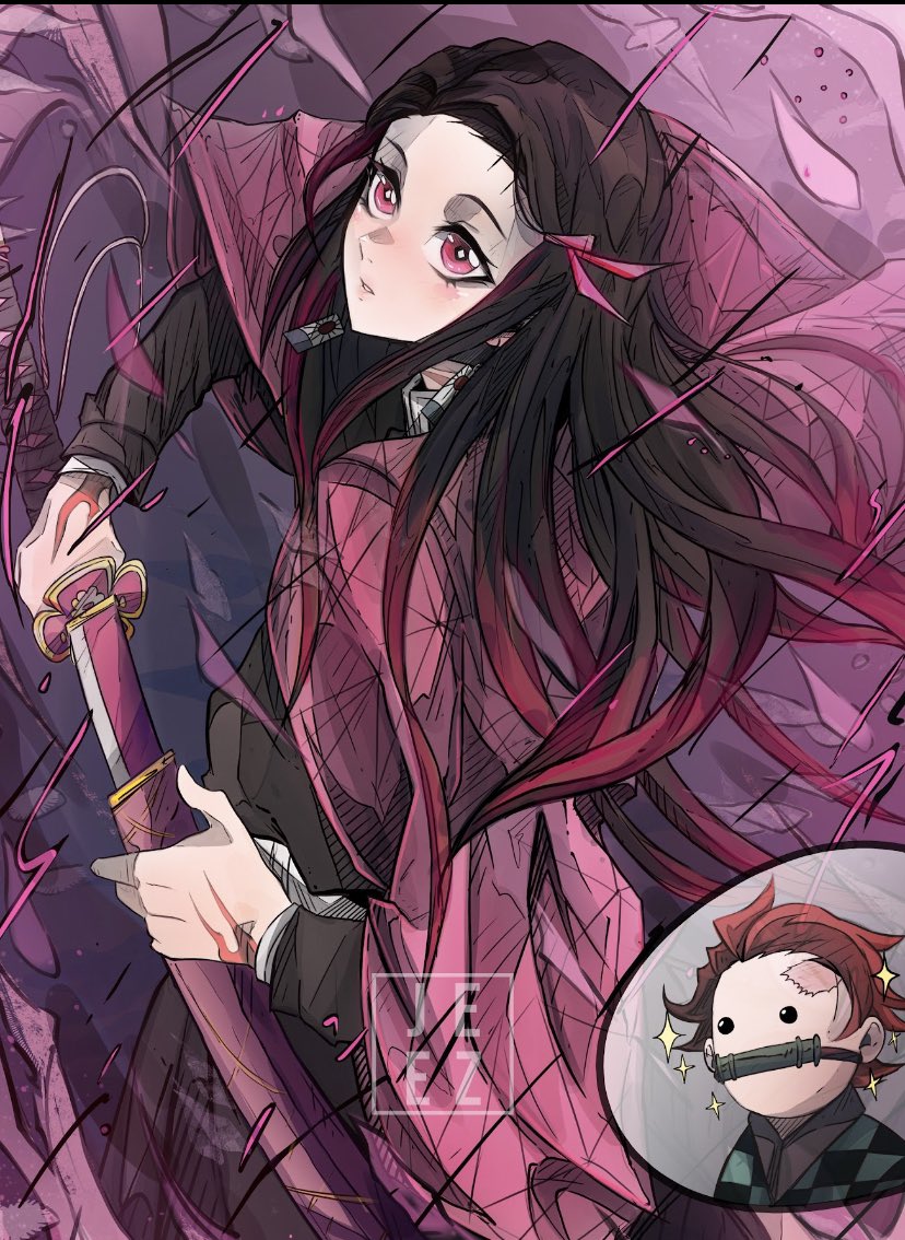 SantiagoMg_art on X: Nezuko humana (kimetsu no yaiba 126) remake