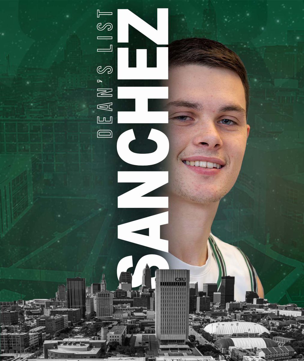 Cleveland State Men’s Basketball 🏀 (@csu_basketball) on Twitter photo 📕 Congratulations to <a href="/jeremysanchez19/">Jeremy Sanchez</a> for making the <a href="/CLE_State/">Cleveland State University</a> Dean's List. This is an honor given to a student who finishes the semester with a 3.25 or higher term GPA!
Majoring in Business Economics, this is Jeremy's 5th consecutive appearance on the Dean's List! #GoVikes đź“• Congratulations to <a href="/jeremysanchez19/">Jeremy Sanchez</a> for making the <a href="/CLE_State/">Cleveland State University</a> Dean's List. This is an honor given to a student who finishes the semester with a 3.25 or higher term GPA!
Majoring in Business Economics, this is Jeremy's 5th consecutive appearance on the Dean's List! #GoVikes