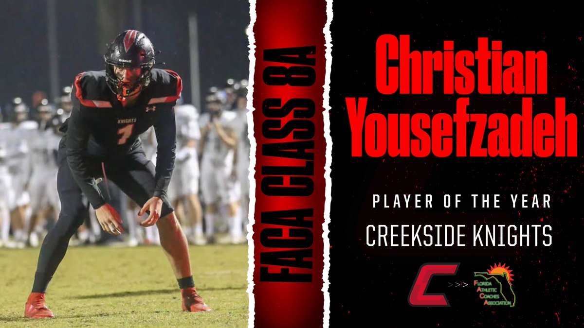 Congrats to @ChristianYouse8 on being named @FACACoach 8A District Player of the Year! #WorkToWin #unFINISHed21