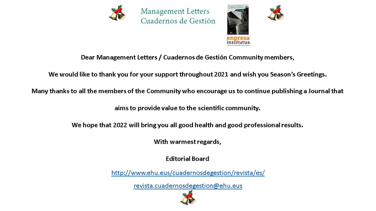 Managementlett1's tweet photo. https://t.co/kSUjqp6chJ
revista.cuadernosdegestion@ehu.eus https://t.co/jD8jYK9Up3