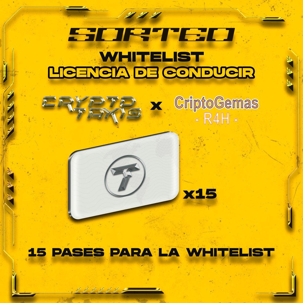 CriptoGemas_R4H's tweet photo. 📌 NUEVO SORTEO❗️

Vamos a sortear 15 Allocations para las licencias del juego #CryptoTaxis 🥳

👉🏻 Para participar:

1⃣ Like y RT de este tweet ✅
2⃣ Seguir @criptogemas_R4H y @CryptoTaxis ✅
3⃣ Menciona a 3 amigos ✅

▪️Los ganadores se anuncian mañana 

¡Mucha suerte! 🎉🎉 https://t.co/YwOcg3ZN1r