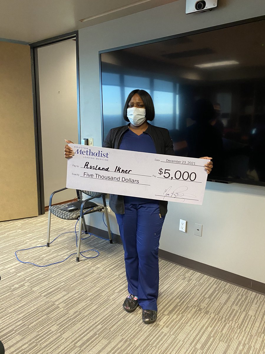 KKseattle's tweet photo. Congratulations to @HMethodistUro clinic coordinator, #RosalindIkner for winning the employee drawing for the @MethodistHosp Health Directions prize. ๐. What a nice surprise for the holidays! #OnlyAtHMH https://t.co/6T0hyq5oDI