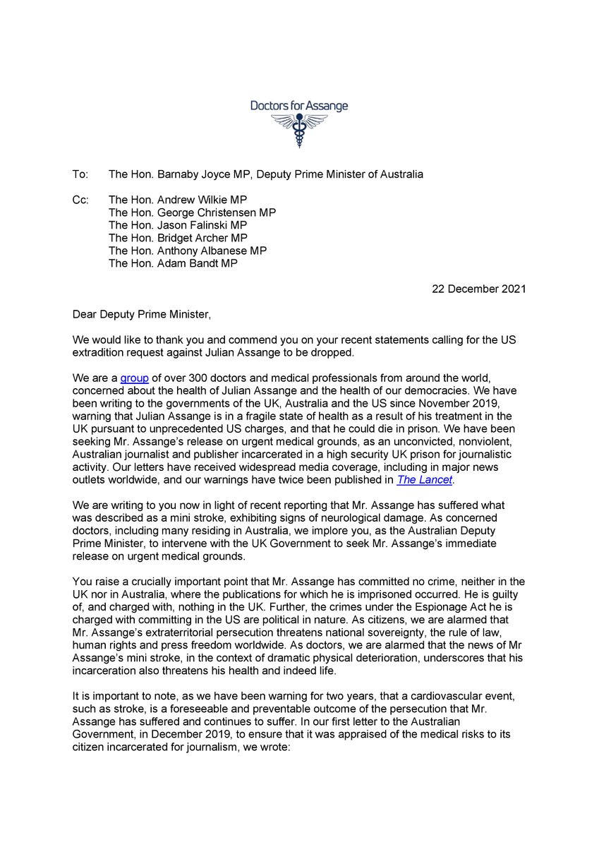 Doctors for Assange tweet media