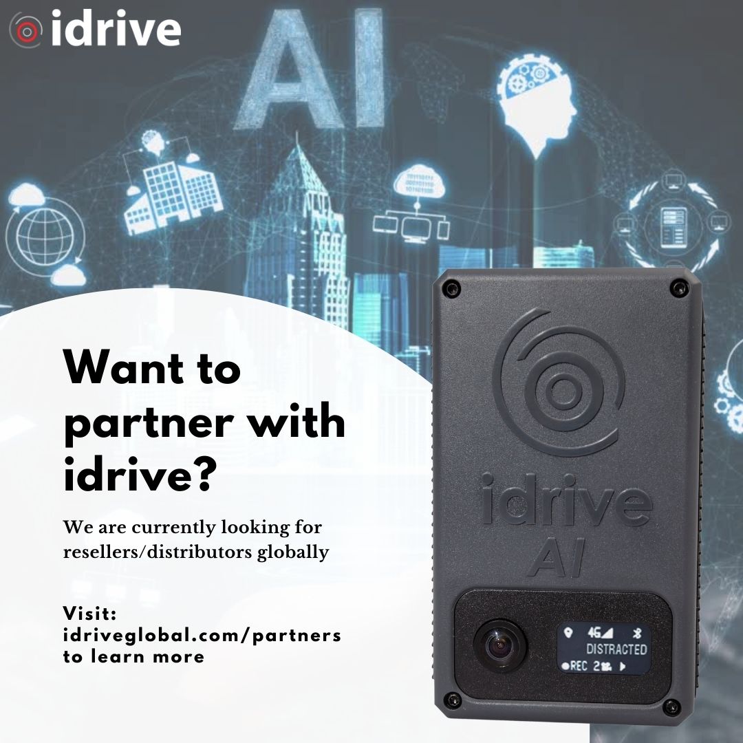 Join Idrive's network of reseller and distributors globally. Our idrive AI #dashcam provides a complete #fleetmanagement  solution with DaD Detection, SDW, In-Cab alerts and more. #AI #Distributor #API
Contact us today for more information. 
idriveglobal.com/partners/