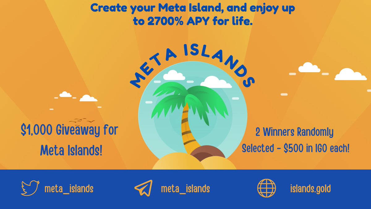 Holiday Giveaway Time! 🎄

I’ve partnered with <a href="/meta_islands/">Meta Islands</a> to give 2 lucky winners $500 each in $IGO to buy an island and earn daily passive income!

How To Qualify:

1️⃣ Follow @TheBreadMakerr and <a href="/meta_islands/">Meta Islands</a> 

2️⃣ Like and Retweet this post

Winner announced 12/23 9am CST 🎉