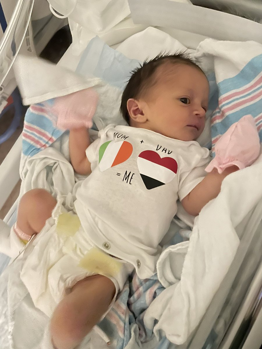 ehogshead's tweet photo. My husband and I are happy to announce our daughter’s arrival: 12/17/2021. Please welcome Gertrude Hope Raawia Hogshead Alhamyari: Gertie.  She is named after both of our grandmothers, Gertrude and Raawia.  Hope is because she is born in a pandemic and we need a little extra hope https://t.co/Wn0FubfNW3