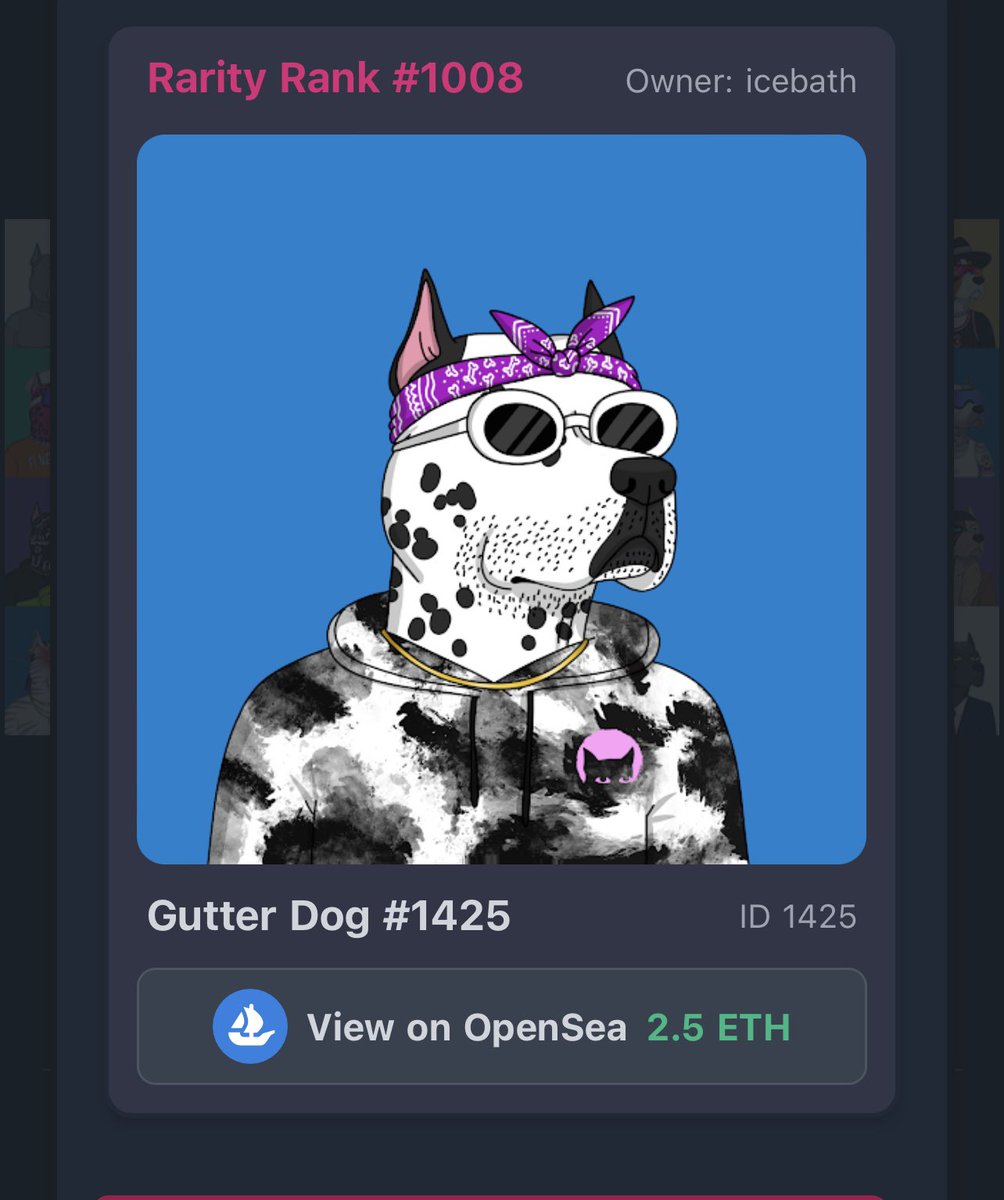 The doggo me and <a href="/LilShakespurr/">Lil’ Shakespurr 😾👑</a> own is listed for 2.5E 💫 opensea.io/assets/0x6e9da…