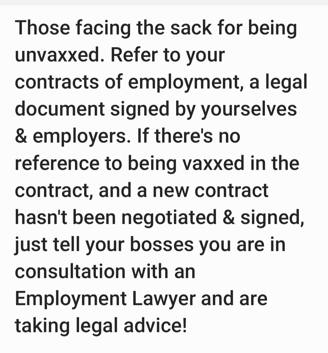 davidclarkdavi1's tweet photo. @unprickednproud @tessyursine Does your current contract require vaccination as a condition of employment ?. https://t.co/kCLxpbuZsO