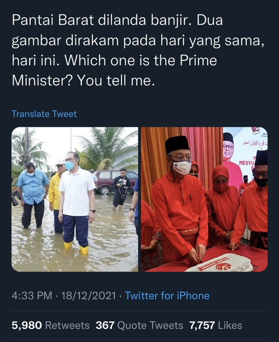 SiamLaksa's tweet photo. @staronline Too busy @IsmailSabri60 cutting cake for #KlusterMenteri @umnoonline no time to save people from floods! @MalaysiaPMO @jpmgov_ !!

#KerajaaRecycle
#KerajaanGagal2 
#IsmailSabriOUT https://t.co/9BaC01dhKJ