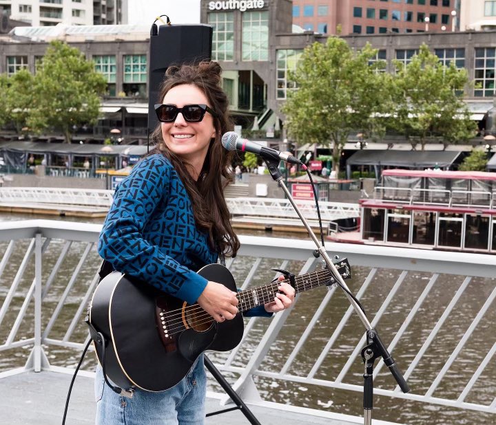 amyshark's tweet photo. What a rush. My first time busking. Thank u so much for showing up Melbourne you magical city✨📸 by Ian Laidlaw https://t.co/gOsylANQbM