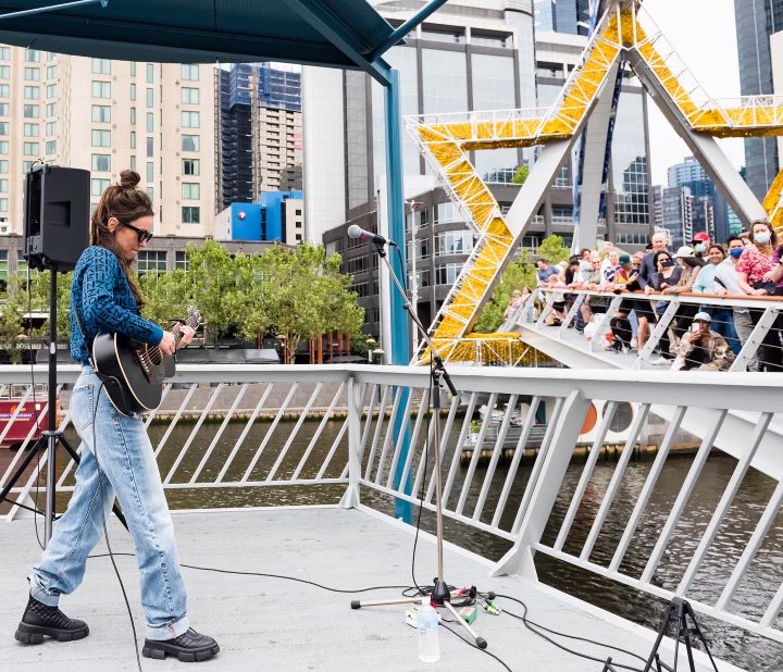 amyshark's tweet photo. What a rush. My first time busking. Thank u so much for showing up Melbourne you magical city✨📸 by Ian Laidlaw https://t.co/gOsylANQbM