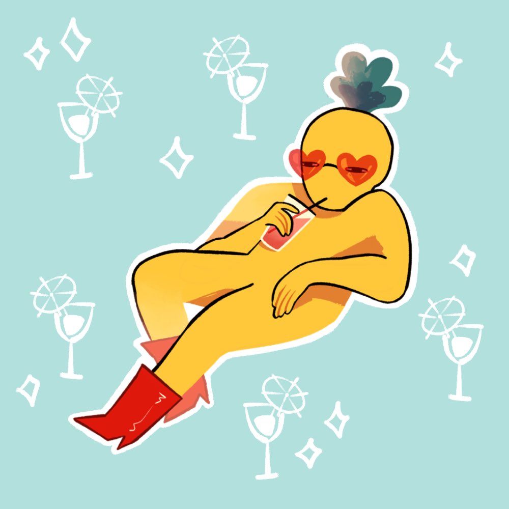 boyman1998's tweet photo. i keep calling this a lemon boy but he's decidedly not. he is a pine apl. currently a patreon-exclusive sticker ohohO should be in my store at some point ! https://t.co/1uUpsiAvDt