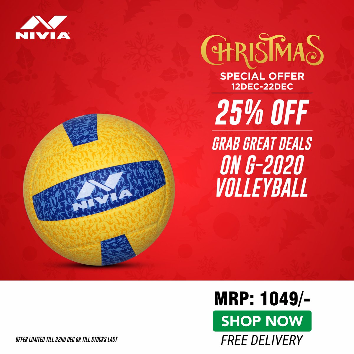 niviasports's tweet photo. #Christmas Special Offer-
Grab Great Deals on https://t.co/qO6KAfsfXw
#Nivia #StepOutAndPlay #NiviaSports #MoveUpWithNivia https://t.co/VB9mH2kvpH