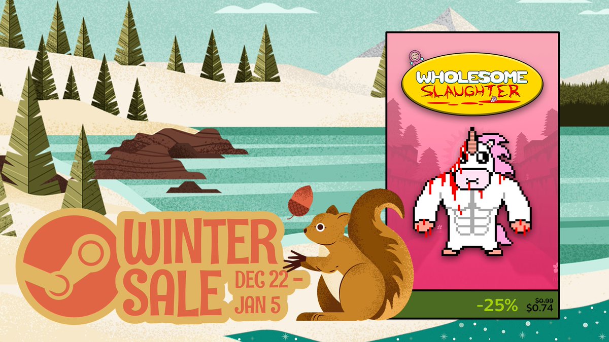 EclipseGameLabs's tweet photo. Starting today and lasting till January 5th, you can grab Wholesome Slaughter for 25% off during the #SteamWinterSale❄️

Store Page:
https://t.co/luq5olnjj9

#indiedev #indiegame #indiegames #RETROGAMING #boomershooter #gamedev #madewithunity #pixelart #gameart #WishlistWednesday https://t.co/8E9SrUZimF