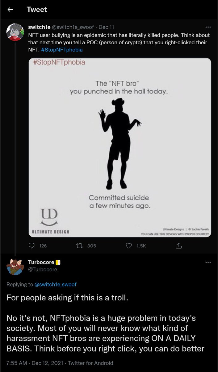 NFTs being right-clicked #RightClickVictim tweet media