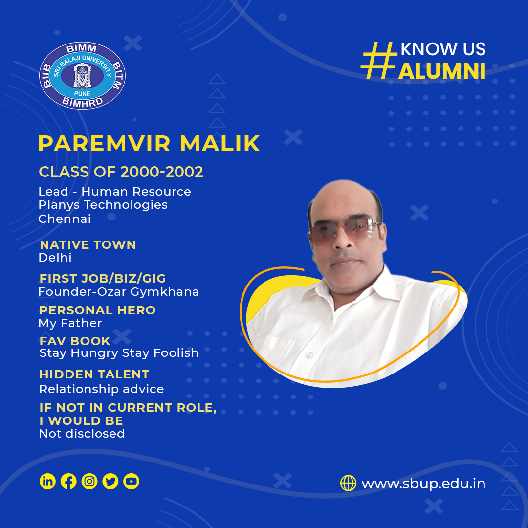 sbupune's tweet photo. SBUP MBA 2022-24 Admissions Now Open. Apply on https://t.co/g1pMmEY9y2
#SBUPKnowUs Alumni
Paremvir Malik @paremvir
Class of 2000-02
Lead, Human Resources, Planys Technologies
✅ Message to MBA applicants looking to apply
There is no success without passionate sincere efforts https://t.co/PvAzfBjiyO