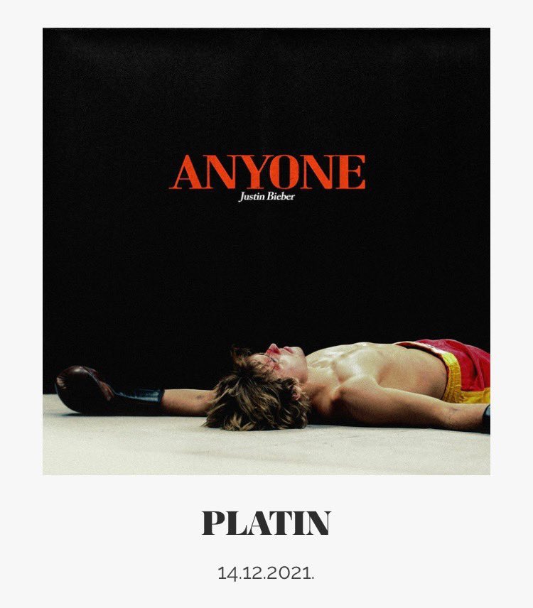 JBCrewdotcom's tweet photo. “Anyone” by Justin Bieber has been certified Platinum in Denmark! https://t.co/fa8VG9ULfS