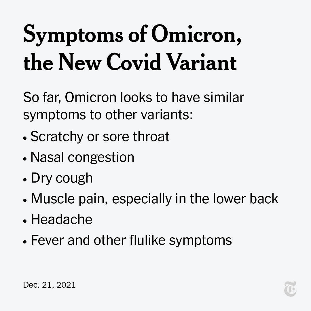 It's still too early to know exactly how, or if, symptoms of Omicron differ from Delta, experts say. Here's what we know so far. nyti.ms/3H97VEl