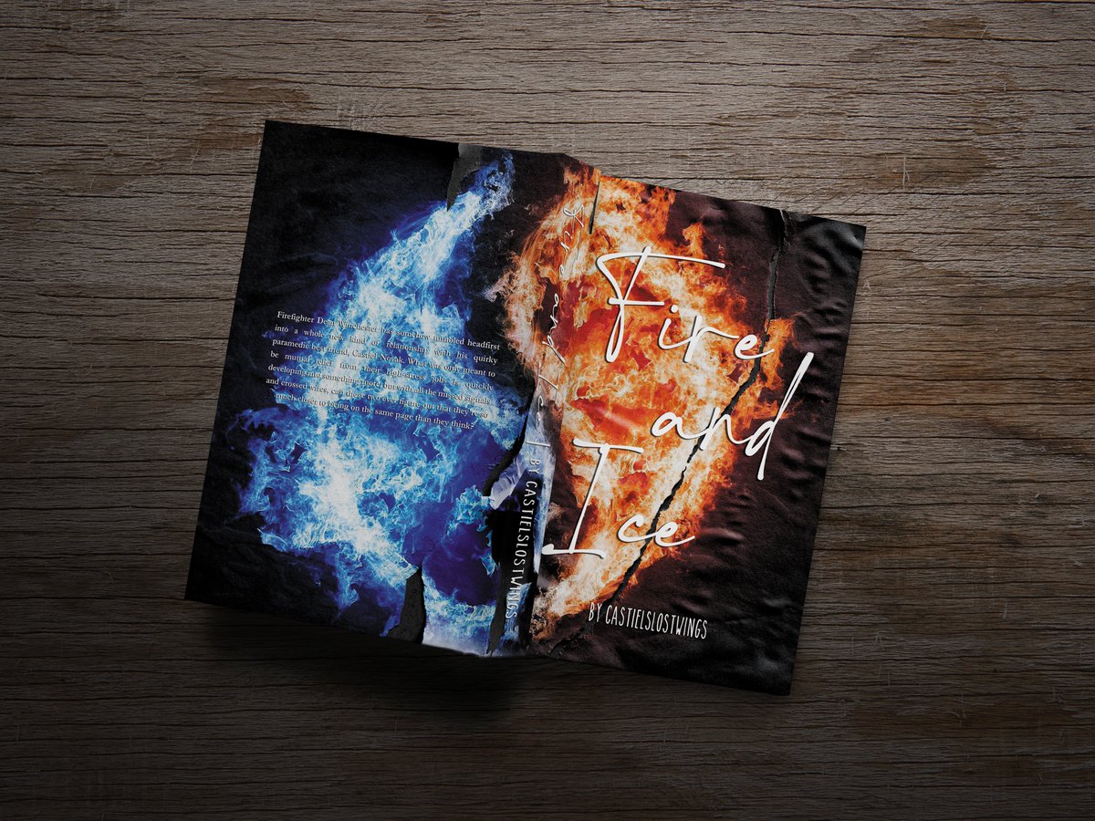The absolutely amazing and inimitable <a href="/chaotic_dean/">⛧ jus (mostly not here)</a>  has given me the GREATEST gift😭
"Fire &amp; Ice" is now available on Lulu if anyone wants a huggable copy😍💚💙🔥🧊
Includes this incredible cover art, full 190k word story+timestamp, &amp; all the edits/art in the original.
Details⬇️